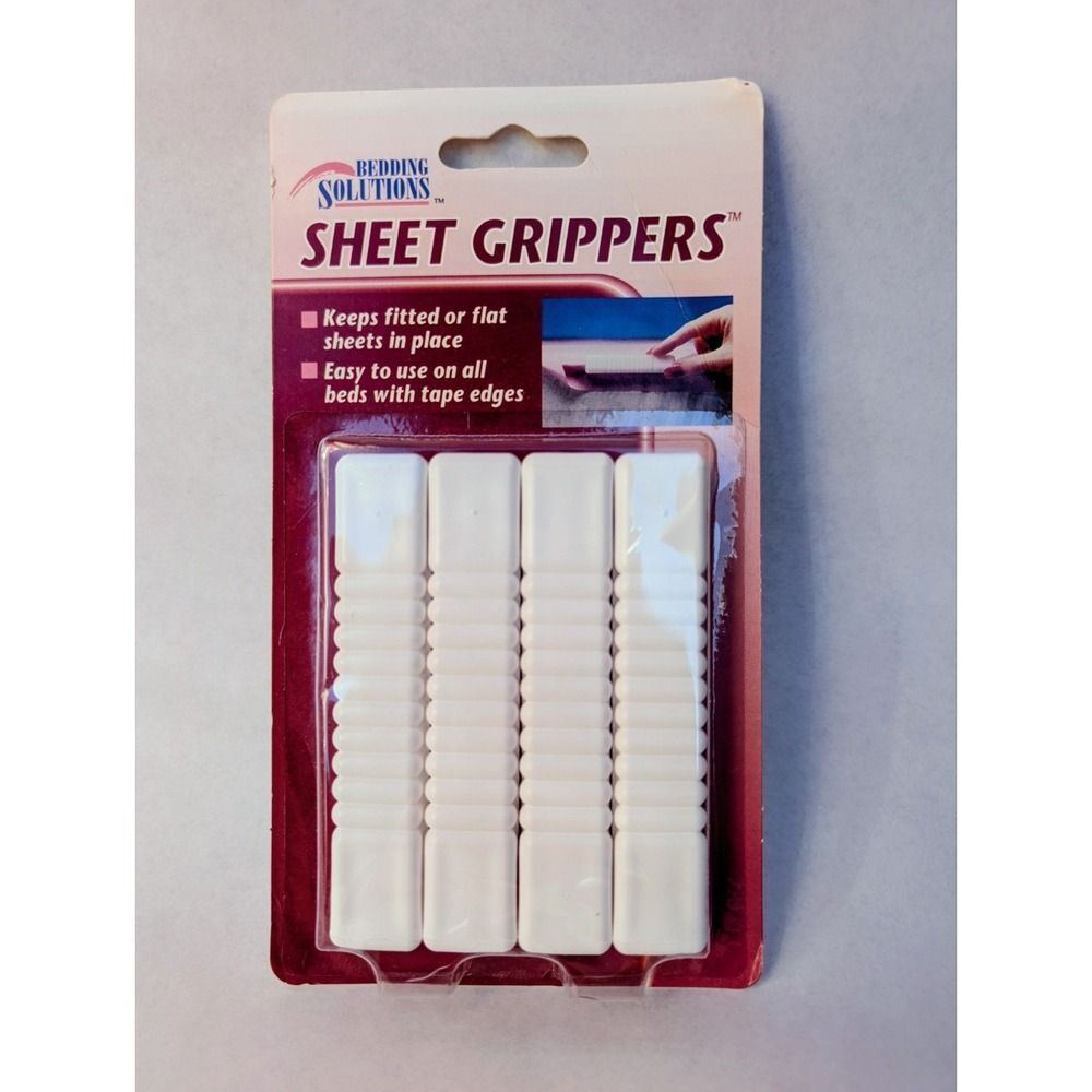 Vintage 4 Piece Bed Sheet Grippers Holders Clips Bed Sheet Straps Made In USA